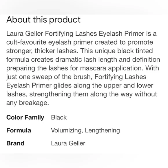 Laura Geller Fortifying Lashes Eyelash Primer In Black New In Box 💯 Authentic! - Picture 4 of 6